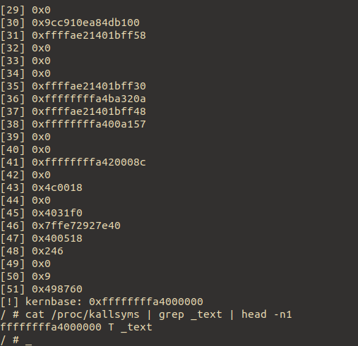 Not-randomized pointers in stack