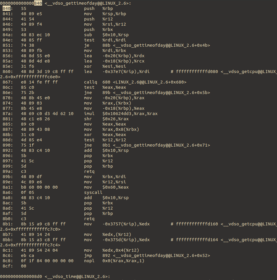 objdump around 0x840 of vDSO as ELF