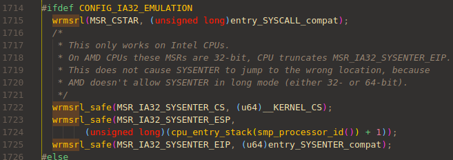 init of MSR_IA32_SYSENTER_EIP